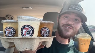 7 Brew Heatwave Energy Sunny 7 Green Tea Orange Cream Latte and Banana Bread Blondie Review [upl. by Woodward]