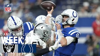 Las Vegas Raiders vs Indianapolis Colts  2023 Week 17 Game Highlights [upl. by Nwahser]