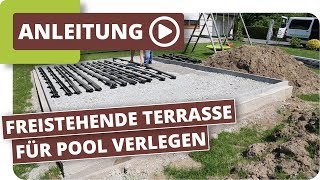 Freistehende Terrasse mit WPC Terrassendielen für Pool verlegen [upl. by Casie962]