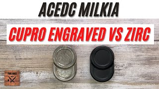 ACEdc Milkia Engraved Cupronickel VS Zirc Slider Haptic Fidget Toy Fablades comparison Review [upl. by Anuhsal]