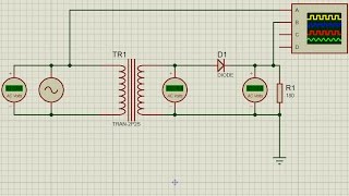 half wave rectifier circuit in proteus [upl. by Repsaj]