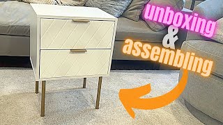 Unboxing amp Assembling the Aobafuir 2 Drawer Nightstand amazonfinds [upl. by Nylarej743]