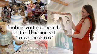 finding vintage corbels at the flea market for our kitchen renovation [upl. by Anad80]