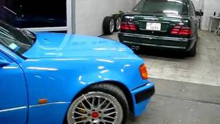 MERCEDESBENZ W124 500E BLUE WITH BBS RIMS 19quot [upl. by Kciredor494]