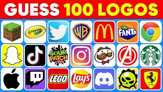 Guess the Logo in 3 Seconds  100 Famous Logos 🍏🥇 Logo Quiz 2024 [upl. by Ruthanne371]