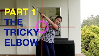 PART 1 Position of Right Arm in Backswing  Golf with Michele Low [upl. by Retsae]