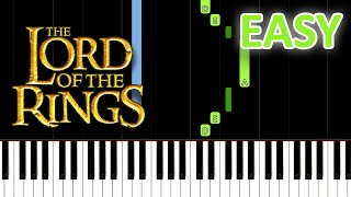 The Lord of the Rings Theme Song  EASY Piano Tutorial [upl. by Rosmarin733]