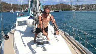 Basic Suspension Trainer workout on a boat [upl. by Ardnasal140]