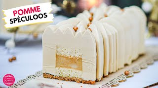 Recette de bûche pomme spéculoos  facile et délicieuse pour Noël [upl. by Anawahs]