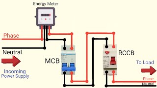 RCCB Connection Diagram With MCBHouse wiring [upl. by Eleinad]