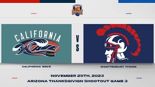 Shaftesbury Vs California Wave Boys 20231125  Arizona Thanksgiving Shootout Game 3 [upl. by Solracesoj866]