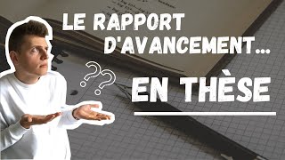 LE RAPPORT DAVANCEMENT EN DOCTORAT [upl. by Assiluj799]