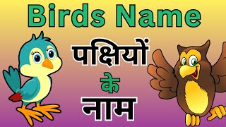 Birds Name  पक्षियों के नाम  Bird name in English and Hindi [upl. by Amalberga]