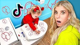 Daughter Destroys Bathroom Testing Viral Tik Tok Parenting Hacks [upl. by Solorac560]