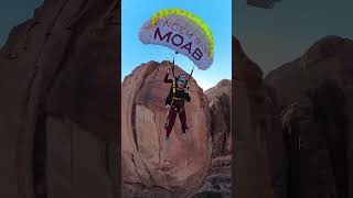 Are you scared of anything Fearless Tandem BASE jumper Tandem BASE Moab youtubeshorts moab fyp [upl. by Akimihs]