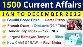 Top 1500 Current Affairs 2023  Part 5  Last 12 Month Current Affairs 2023  Indologus [upl. by Devine]