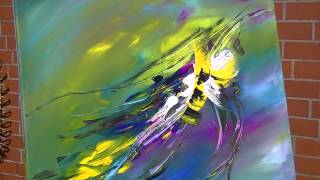 Abstract Painting Demonstration Abstrakte Acrylmalerei Bumblebee at Springtime [upl. by Aloisius]