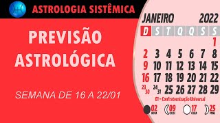 PREVISÃO ASTROLÓGICA  SEMANA DE 16 A 22 DE JANEIRO DE 2022 [upl. by Ailel]