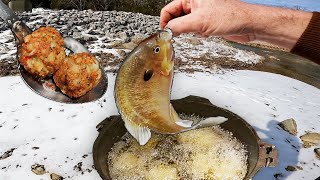 Deep Fried FISH BALLS Panfish Catch and Cook [upl. by Alenairam152]