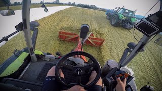 CLAAS XERION 3800 TRAC VC  PUSHING SILAGE  View From The Driver [upl. by Tedmann]