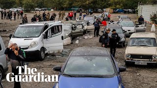 Ukraine footage shows aftermath of deadly Russian strike on civilian convoy [upl. by Aubine]