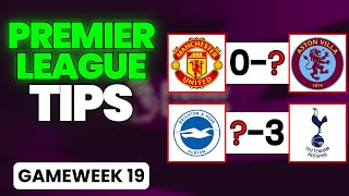 PREMIER LEAGUE Predictions amp Betting Tips  GAMEWEEK 19 [upl. by Adelric]