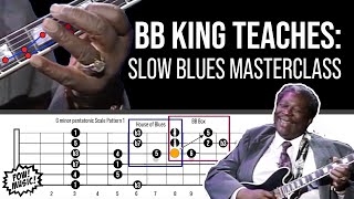 BB King Teaches How to Solo Over a Blues Progression Animated Fretboard Guitar Lesson fretLIVE [upl. by Shirah]