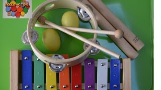 Instrumentos musicales para niños y sus sonidos Set de percusión 2 El xilófono [upl. by Nohj]