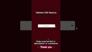 Select Dropdown with Tailwind CSS amp ReactJS reactjs tailwindcss shortvideo dropdown selection [upl. by Letnohs]