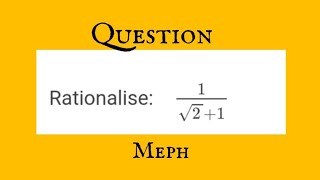 WAEC FURTHER MATHEMATICS How to Rationalize 1 ÷ √2  1  Simplifying Radical Expressions [upl. by Ahsenak]