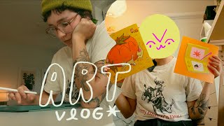 art vlog 🪑 new prints daiso haul tons of digi drawing [upl. by Kara-Lynn]