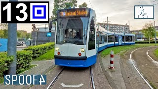 Cabinerit Tram 13 Amsterdam  Lambertus Zijlplein  Centraal Station vv  4K Tram Driver Cabview [upl. by Mohandis]