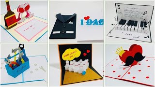 6 Pop Up Cards For Fathers Day  DIY pop up card  DG Handmade [upl. by Yrot]