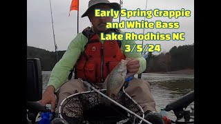 Catching Early Spring Crappie and White Bass on Lake Rhodhiss NC  3524 [upl. by Eceertal]