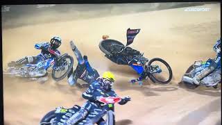 Madsen Holder Crash SGP Latvia Riga Heat 18 [upl. by Ettenej]