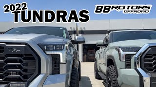 PAIR OF 2022 TUNDRA WESTCOTT DESIGNS amp 88 ROTORS LIFTS ON 35quot TIRES [upl. by Mot832]