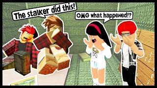 THE STALKER IS COMING AFTER MY KIDS  Roblox [upl. by Llehsram]