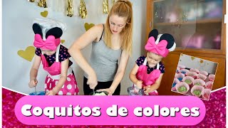 RECETA con COCO 🥥 COQUITOS DE COLORES 🥥 Familia Panda [upl. by Ahsilet]