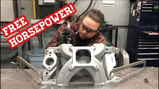 DIY Intake manifold porting Super Victor intake to Trickflow heads small block mopar [upl. by Meg]