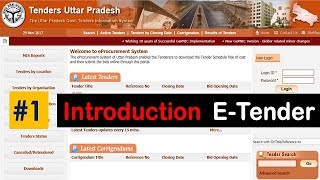 E Tender  01 Introduction amp Filling Process  Hindi  टेंडर कैसे भरें [upl. by Jasmina]