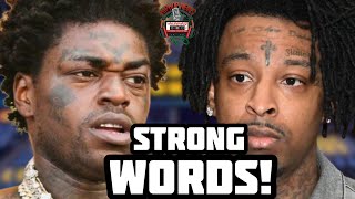 21 Savage REACTS To Kodak Blacks Drink Champs INTERVIEW DISS [upl. by Nwahc]