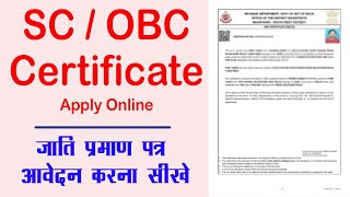 Delhi Caste Certificate Kaise Apply Kare  How to Apply SC Obc Certificate Online [upl. by Davison]