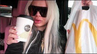 HUNGOVER MCDONALDS BREAKFAST CAR EATING SHOW MUKBANG  WATCH ME EAT [upl. by Annavas]