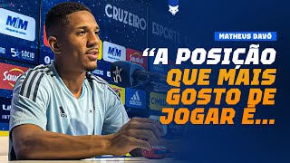 🦊🎙quotNão importa onde só quero fazer golsquot  MATHEUS DAVÓ ATACANTE DO CRUZEIRO  ENTREVISTA [upl. by Scharff]