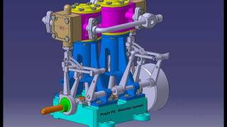 Conception dun moteur bicylindre pneumatique [upl. by Atelokin]