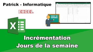 Tuto Excel 2019  Incrémentation jours de la semaine [upl. by Aubrie]