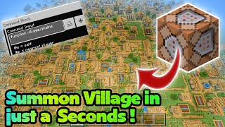 How to summon Instant Village using Command Block in Minecraft PEBE 119 [upl. by Alisander]