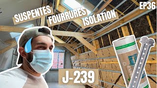 ON ATTAQUE LE 2e COTE DE LA CHARPENTE  suspentes amp fourrures  VLOG Rénovation Hangar 36 J239 [upl. by Elagiba888]