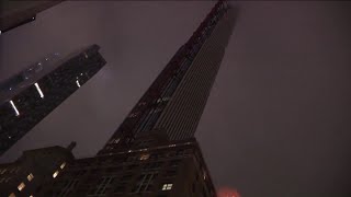 Glass from high rise shatters on Manhattan street as winds slam NYC [upl. by Wyndham]