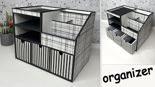 How to make a stylish storage organizer  Cardboard Crafts  Recycling [upl. by Esinad743]